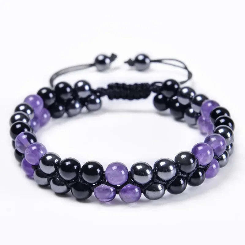 🛡️ Triple Protection Bracelet: Tiger Eye, Black Obsidian & Hematite 8mm Beads – Ultimate Energy Shield, Grounding & Healing Crystal Bangle for Men & Women 6MM Bead Bracelet-18