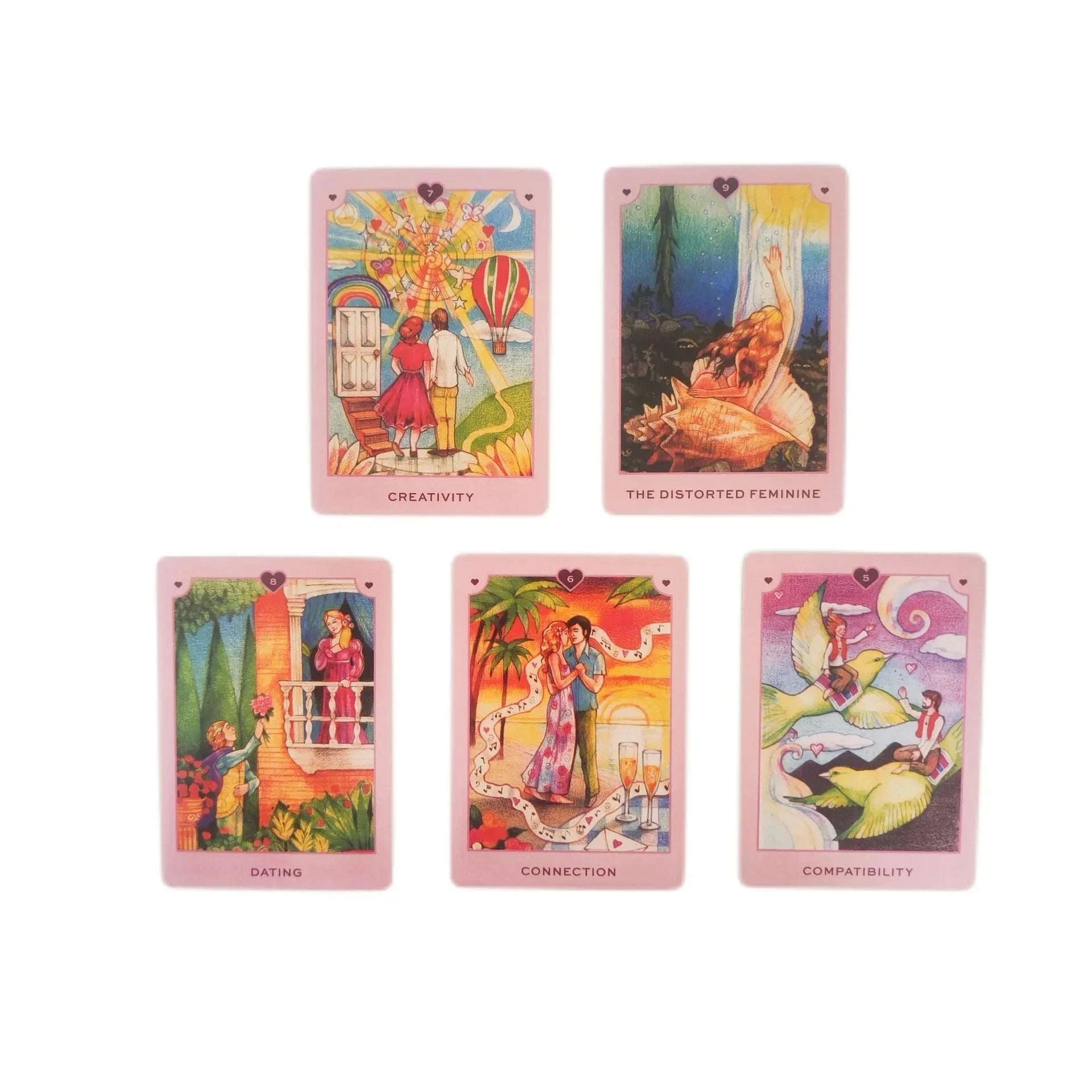 True Love Oracle Cards – 36 Gilded Cards with 96-Page Guidebook for Love Divination and Family Party Games