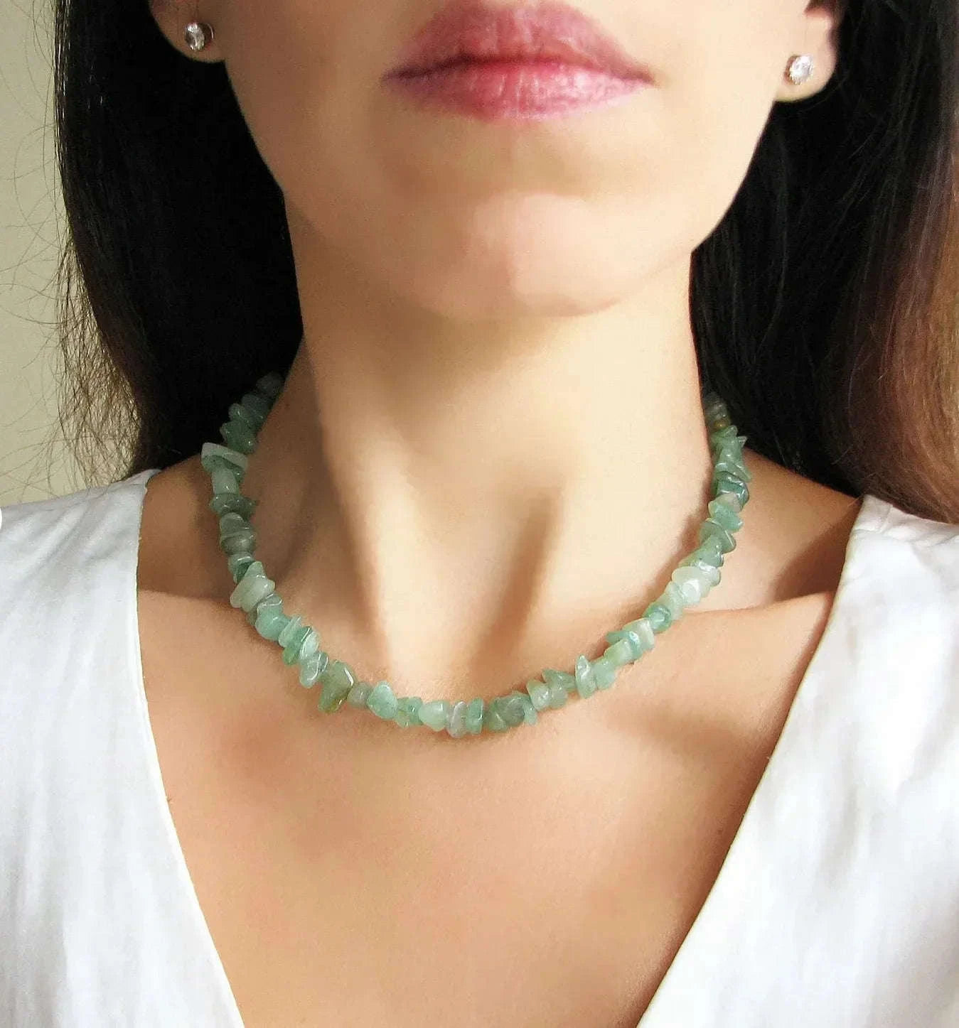 ✨ Turquoise Crystal Beaded Necklace – Perfect 11th Anniversary Gift for Wife – December Birthstone & Chakra Chip Choker