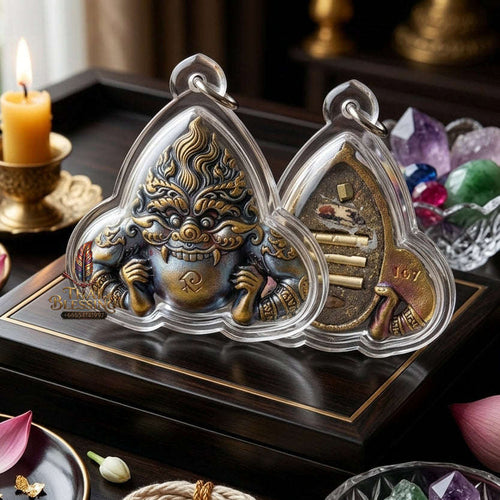 ✨ [Ultimate Guardian] Sacred Phra Rahu "Powerful Manifestation" Satta-Mongkol Alloy Talisman – Khao O Lineage Master-Blessed by Porthan Kloi, Wat Phukhaothong (2012 Rare Edition) Thai Blessing Co By RURUECHA