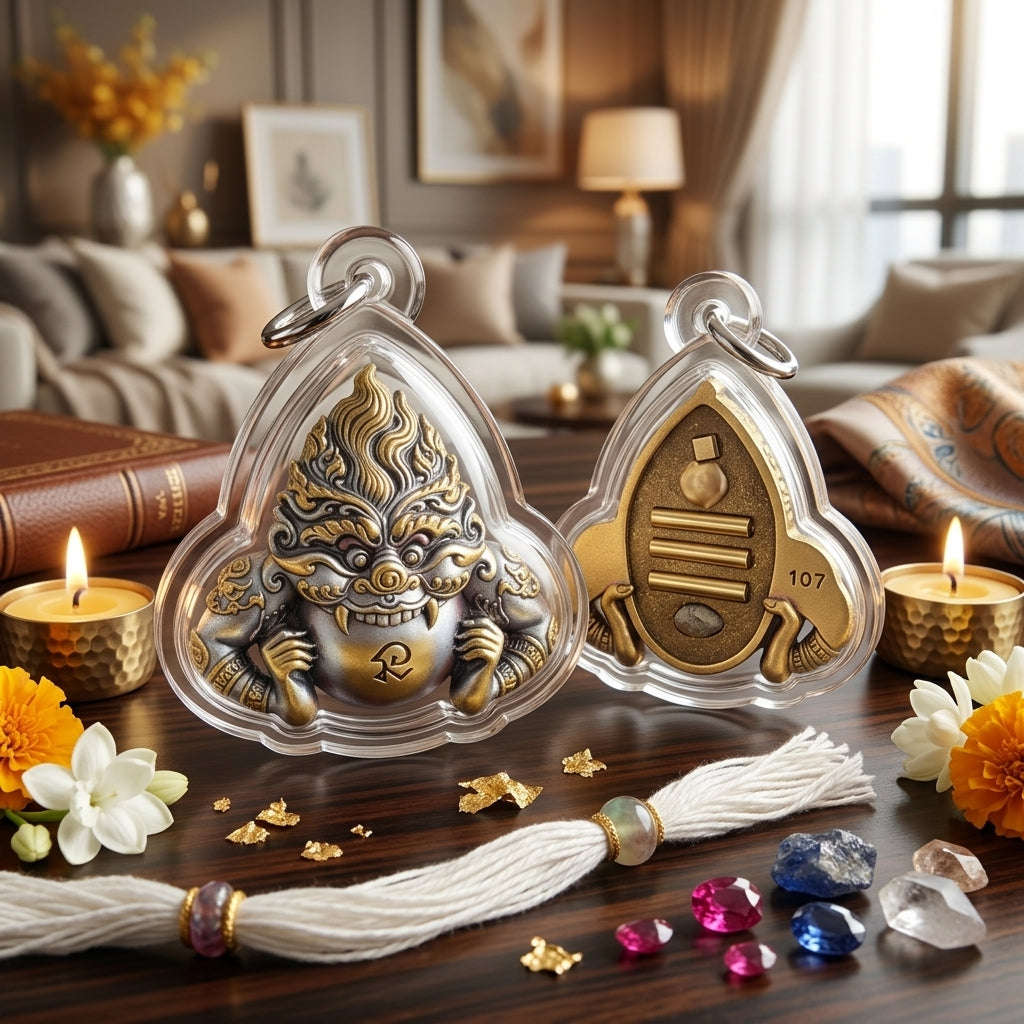 ✨ [Ultimate Guardian] Sacred Phra Rahu "Powerful Manifestation" Satta-Mongkol Alloy Talisman – Khao O Lineage Master-Blessed by Porthan Kloi, Wat Phukhaothong (2012 Rare Edition) Thai Blessing Co By RURUECHA