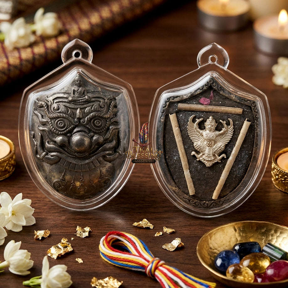 ✨ [Ultimate Wealth & Elevation] Sacred Phra Rahu "Destiny-Support" Occult-Metal Talisman – Garuda-Blessed by Luang Pu Nen Kaew (2012 Rare Relic) Thai Blessing Co By RURUECHA