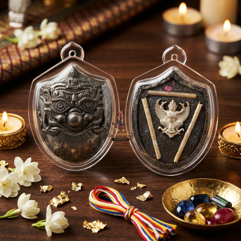✨ [Ultimate Wealth & Elevation] Sacred Phra Rahu "Destiny-Support" Occult-Metal Talisman – Garuda-Blessed by Luang Pu Nen Kaew (2012 Rare Relic) Thai Blessing Co By RURUECHA
