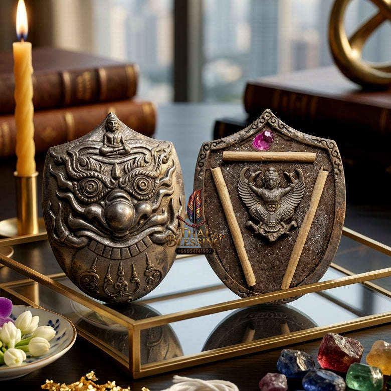 ✨ [Ultimate Wealth & Elevation] Sacred Phra Rahu "Destiny-Support" Occult-Metal Talisman – Garuda-Blessed by Luang Pu Nen Kaew (2012 Rare Relic) Thai Blessing Co By RURUECHA