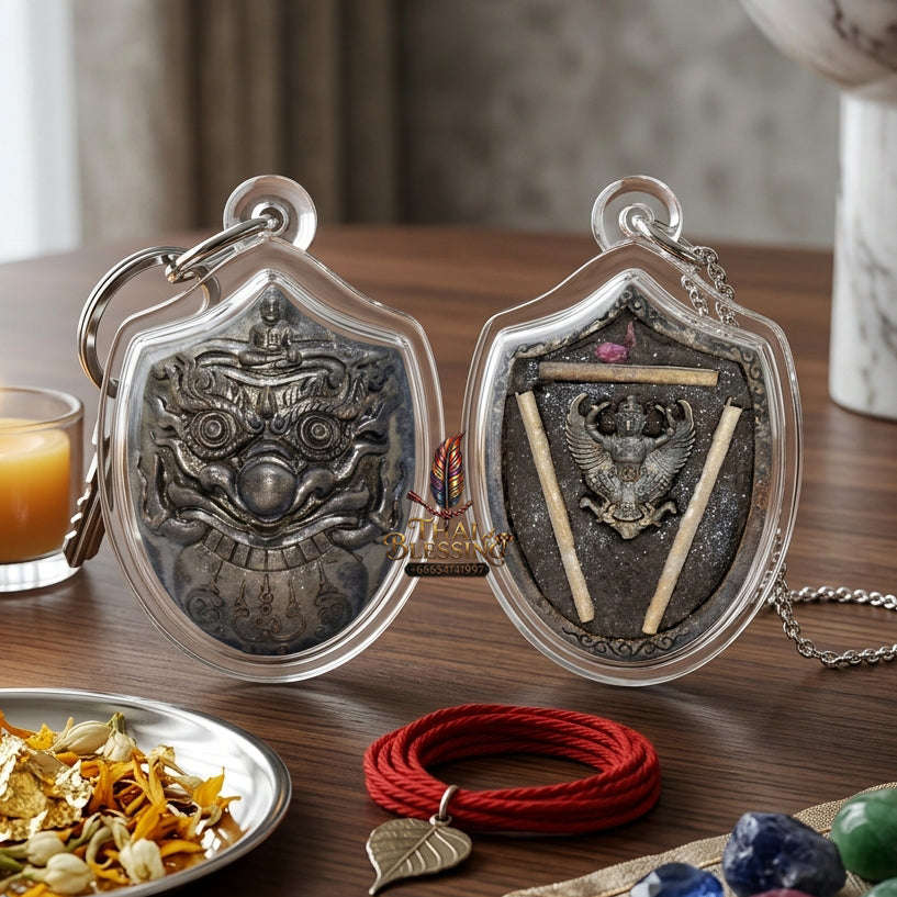 ✨ [Ultimate Wealth & Elevation] Sacred Phra Rahu "Destiny-Support" Occult-Metal Talisman – Garuda-Blessed by Luang Pu Nen Kaew (2012 Rare Relic) Thai Blessing Co By RURUECHA
