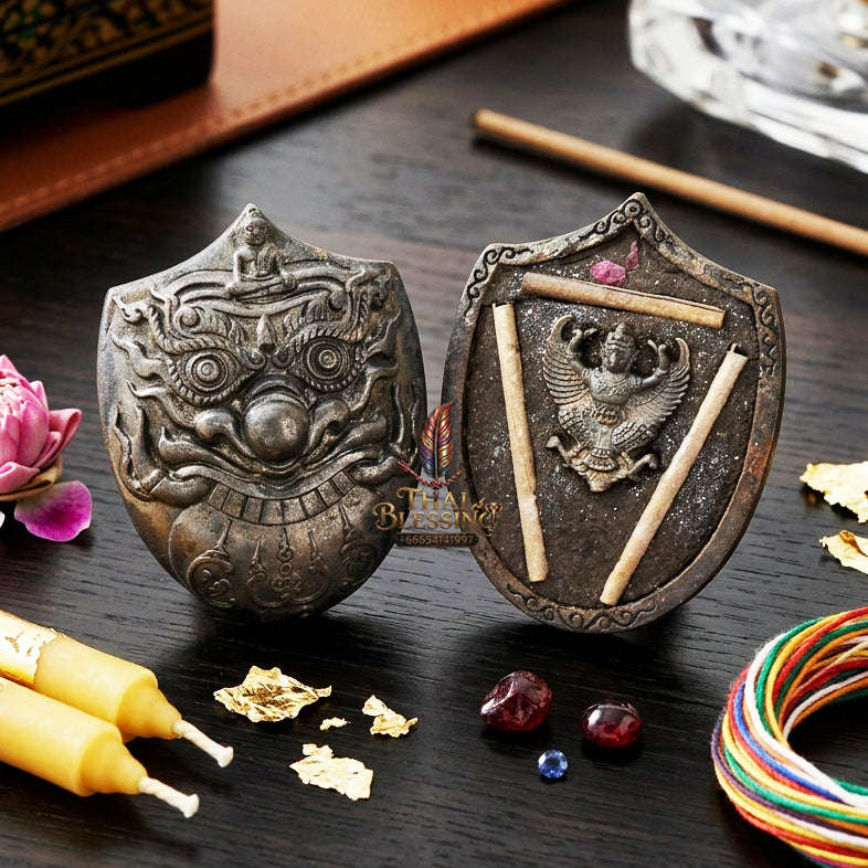 ✨ [Ultimate Wealth & Elevation] Sacred Phra Rahu "Destiny-Support" Occult-Metal Talisman – Garuda-Blessed by Luang Pu Nen Kaew (2012 Rare Relic) Thai Blessing Co By RURUECHA