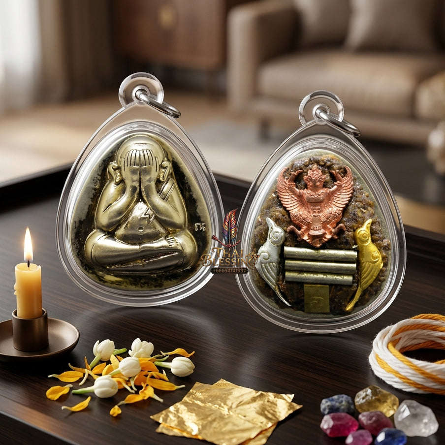 ✨ [Ultimate Wealth Magnet] Sacred Phra Pit Ta "Thung Setthi" Polished Alpaca Talisman – Master-Blessed by Luang Pu Nen Kaew (2013 Rare Relic) Thai Blessing Co By RURUECHA