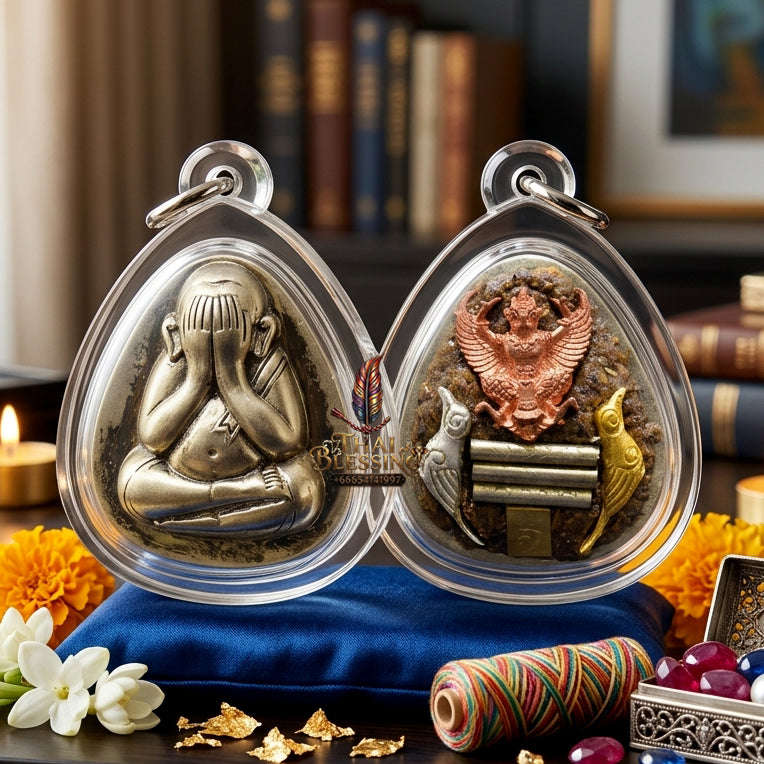 ✨ [Ultimate Wealth Magnet] Sacred Phra Pit Ta "Thung Setthi" Polished Alpaca Talisman – Master-Blessed by Luang Pu Nen Kaew (2013 Rare Relic) Thai Blessing Co By RURUECHA