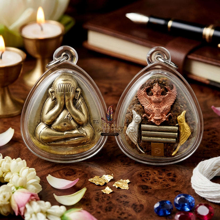 ✨ [Ultimate Wealth Magnet] Sacred Phra Pit Ta "Thung Setthi" Polished Alpaca Talisman – Master-Blessed by Luang Pu Nen Kaew (2013 Rare Relic) Thai Blessing Co By RURUECHA