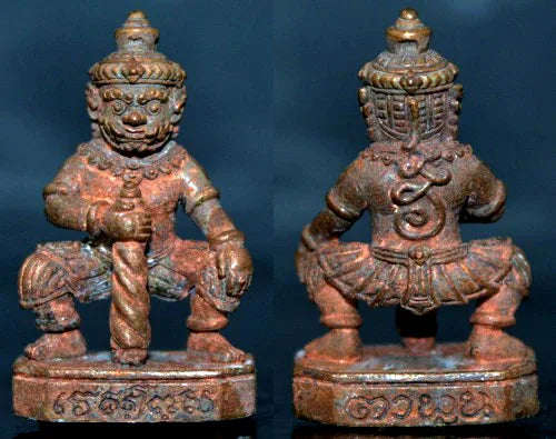 ✨ Ultimate Wealth & Spiritual Protection – Thao Wessuwan Bronze Amulet with Copper Sariga Takrud by Ta Poon 🌟
