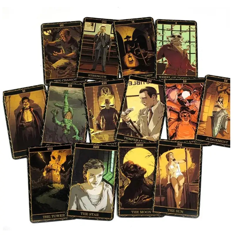 Universal Monsters Tarot Deck – Official 78-Card Collection Featuring Iconic Classic Movie Monsters for Unique Divination