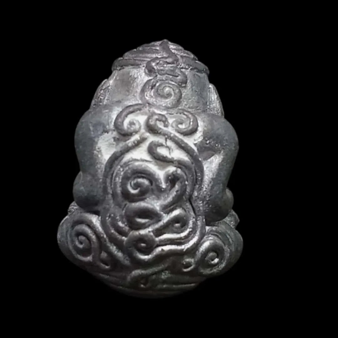 Unlock Supreme Fortune with Luang Pu Jue Amulet - Spiritual Protection Lead Alloy Amulet with Sapphire Core