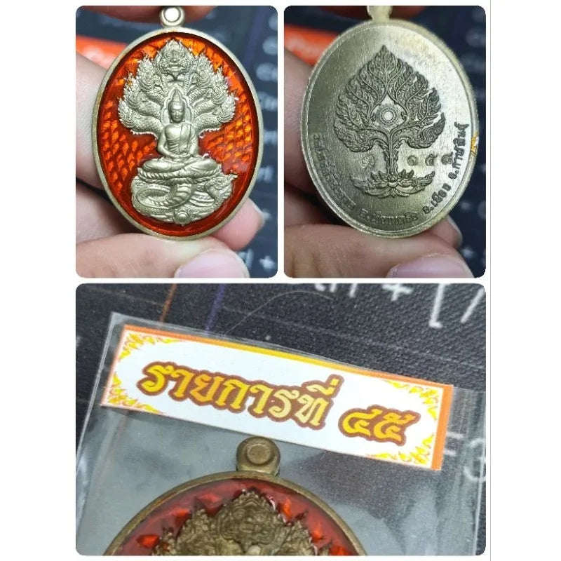 Unlock Supreme Wealth with Nak Prok Wealth Medal Blessed by Luang Pu Sila 158 มช.ลงยาส้ม