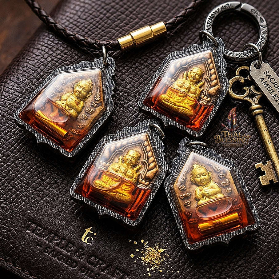 Unstoppable Charm & Wealth Pho Khun Phaen Nang Lom Red Rooster Oil Cased - Luang Ta Ruam Wat Khok Samran 2018 Thai Blessing Co By RURUECHA