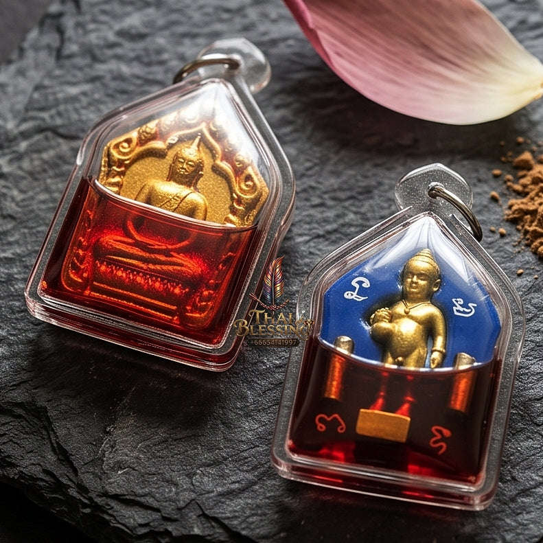 Unstoppable Charm & Wealth Phra Khun Phaen Phrai Kuman Red Rooster Oil Cased - Luang Ta Ruam Wat Khok Samran 2019 Thai Blessing Co By RURUECHA