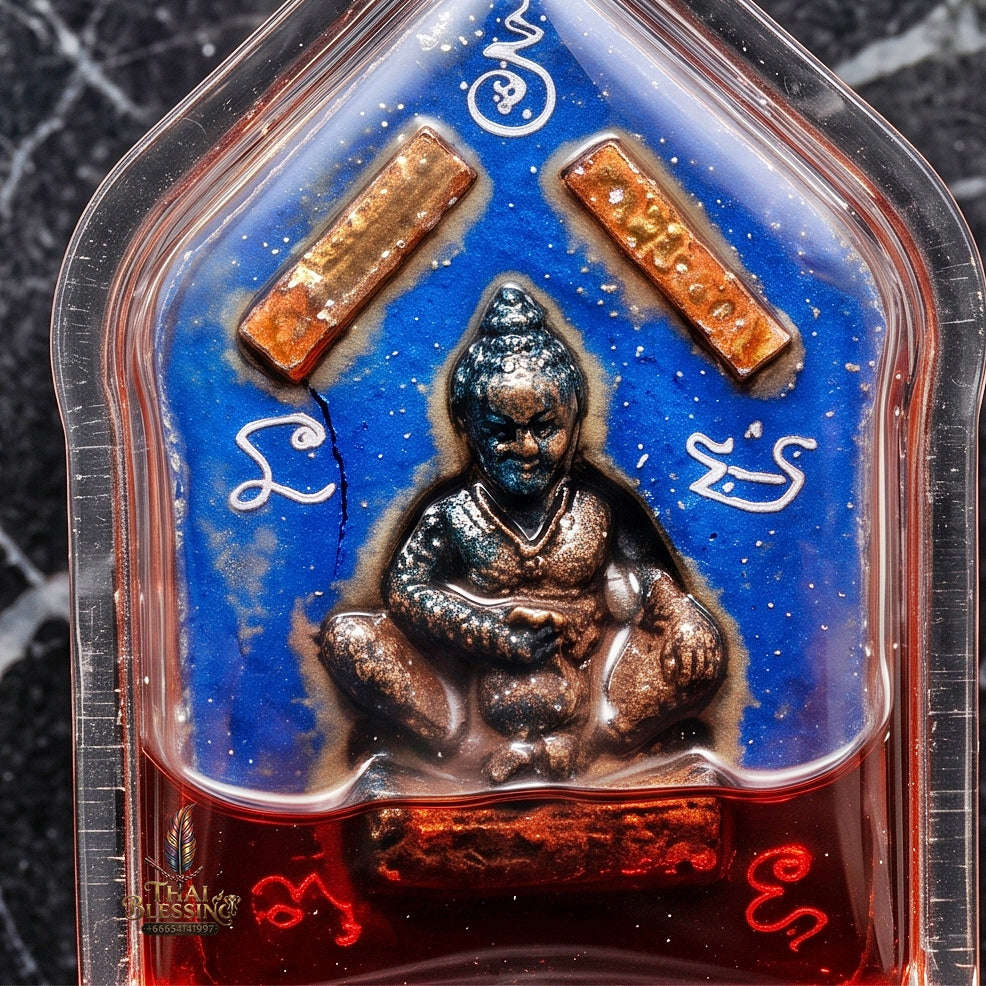 Unstoppable Charm & Wealth Phra Khun Phaen Phrai Kuman Red Rooster Oil Cased - Luang Ta Ruam Wat Khok Samran 2019 Thai Blessing Co By RURUECHA