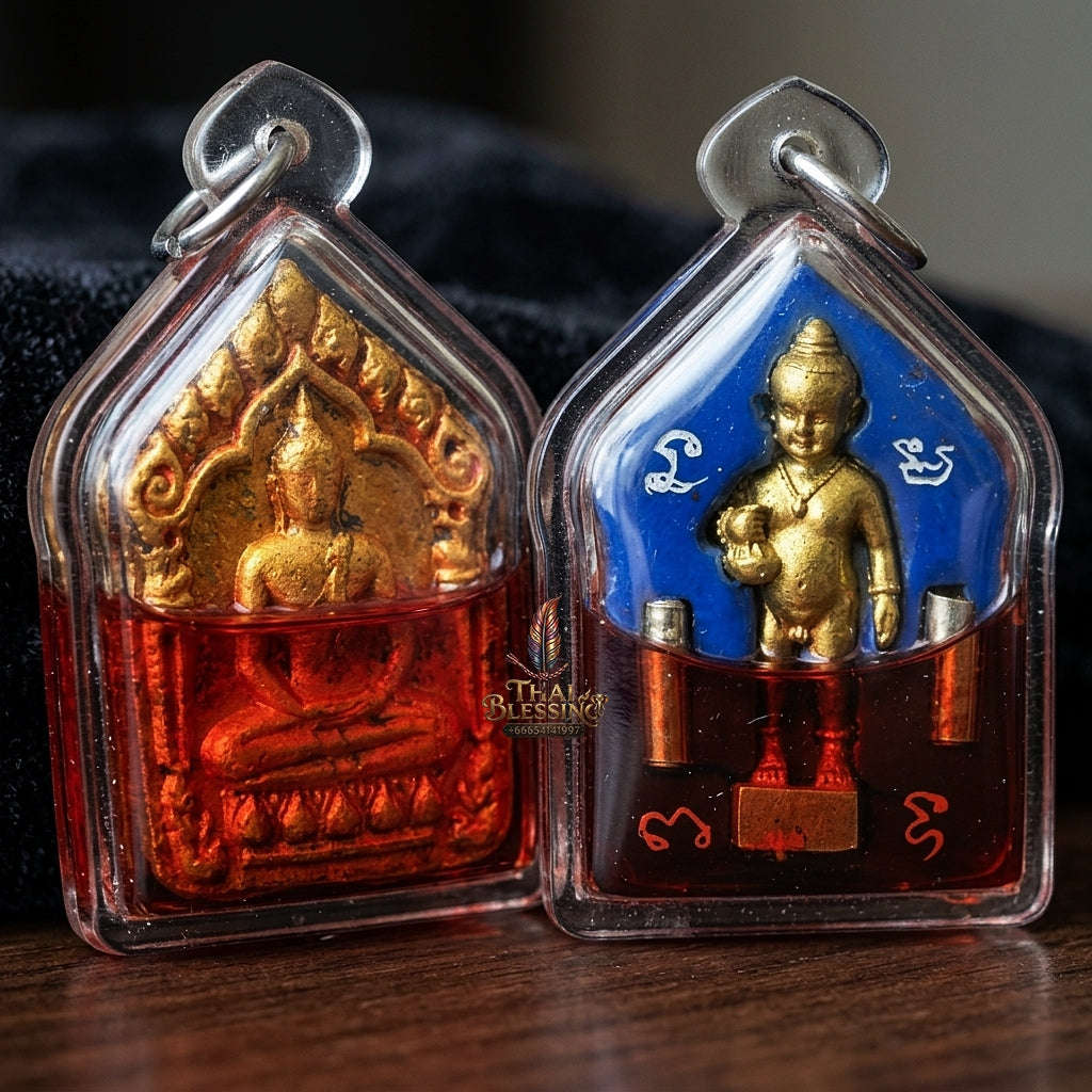 Unstoppable Charm & Wealth Phra Khun Phaen Phrai Kuman Red Rooster Oil Cased - Luang Ta Ruam Wat Khok Samran 2019 Thai Blessing Co By RURUECHA