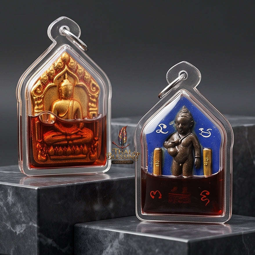 Unstoppable Charm & Wealth Phra Khun Phaen Phrai Kuman Red Rooster Oil Cased - Luang Ta Ruam Wat Khok Samran 2019 Thai Blessing Co By RURUECHA