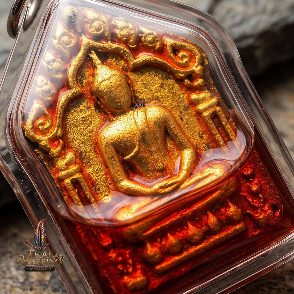 Unstoppable Charm & Wealth Phra Khun Phaen Phrai Kuman Red Rooster Oil Cased - Luang Ta Ruam Wat Khok Samran 2019 Thai Blessing Co By RURUECHA