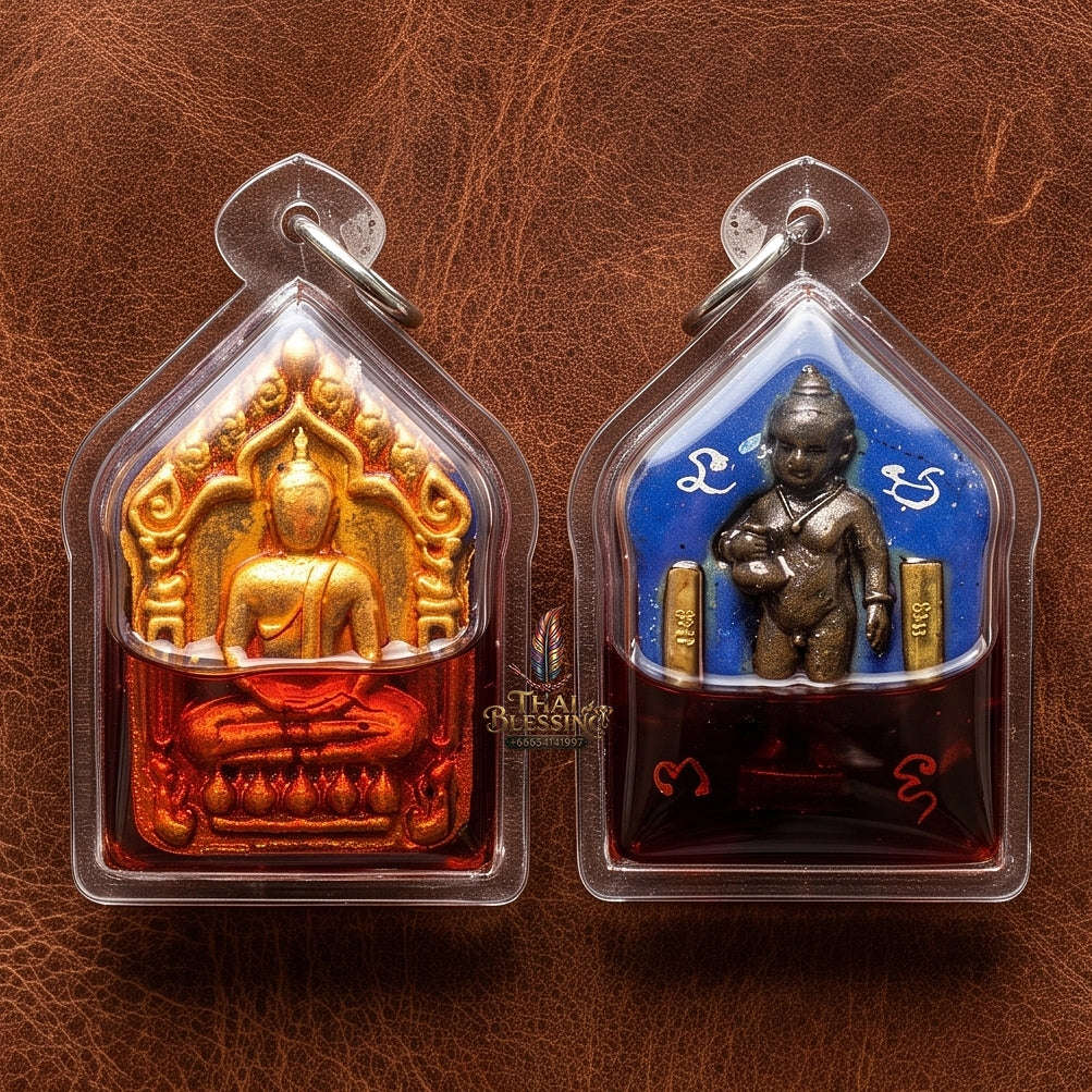 Unstoppable Charm & Wealth Phra Khun Phaen Phrai Kuman Red Rooster Oil Cased - Luang Ta Ruam Wat Khok Samran 2019 Thai Blessing Co By RURUECHA