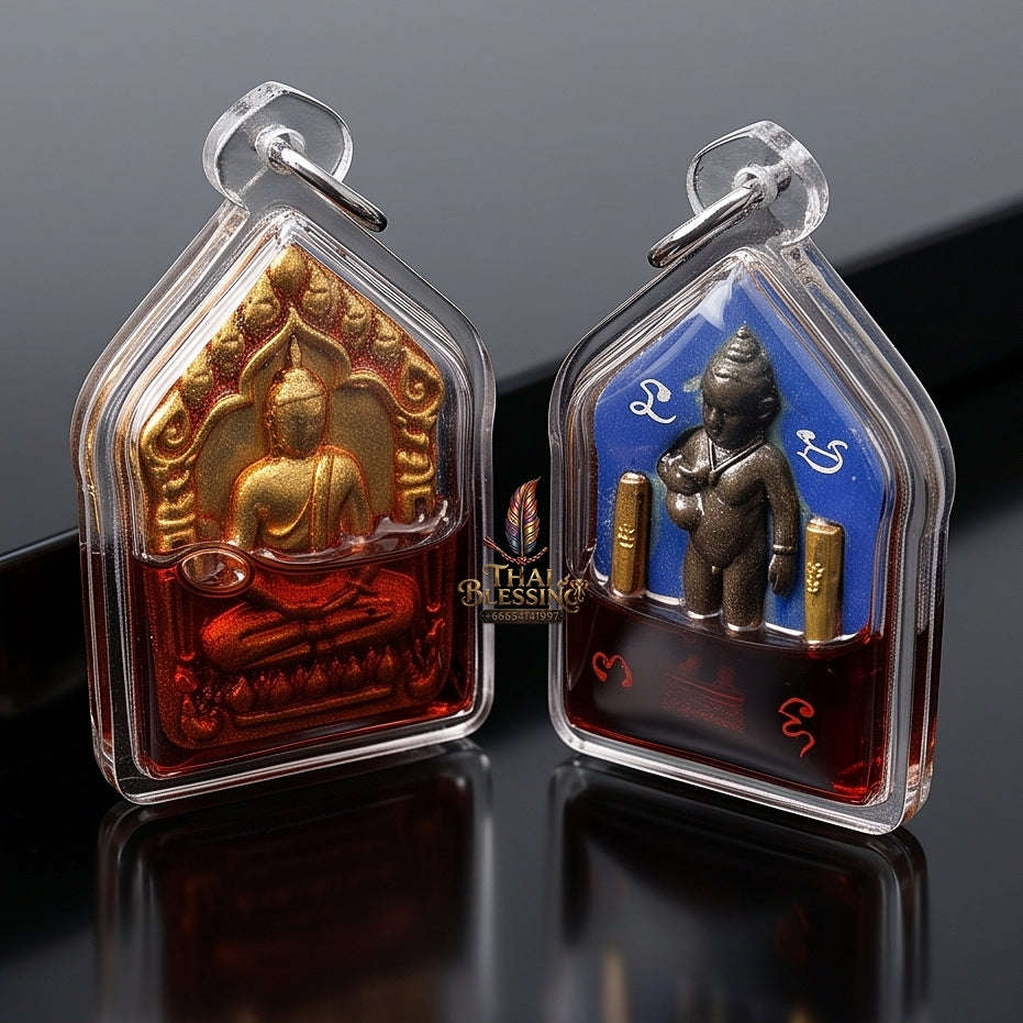 Unstoppable Charm & Wealth Phra Khun Phaen Phrai Kuman Red Rooster Oil Cased - Luang Ta Ruam Wat Khok Samran 2019 Thai Blessing Co By RURUECHA