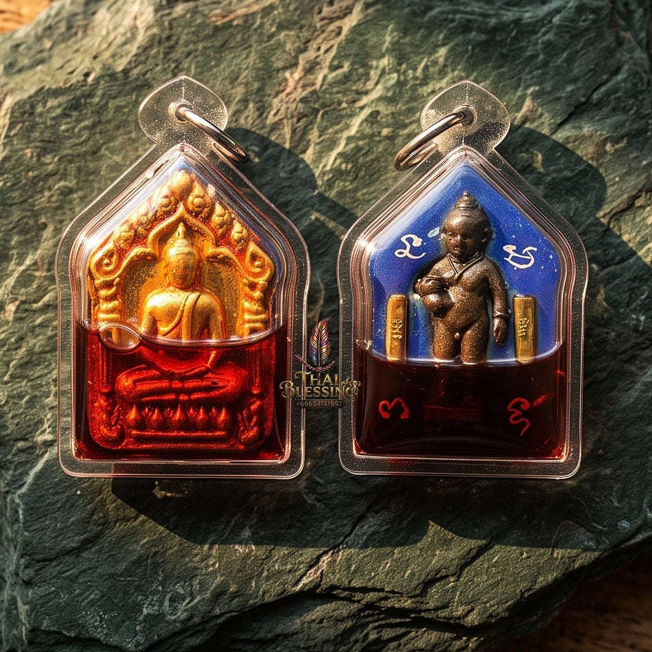 Unstoppable Charm & Wealth Phra Khun Phaen Phrai Kuman Red Rooster Oil Cased - Luang Ta Ruam Wat Khok Samran 2019 Thai Blessing Co By RURUECHA