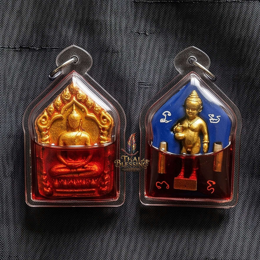 Unstoppable Charm & Wealth Phra Khun Phaen Phrai Kuman Red Rooster Oil Cased - Luang Ta Ruam Wat Khok Samran 2019 Thai Blessing Co By RURUECHA