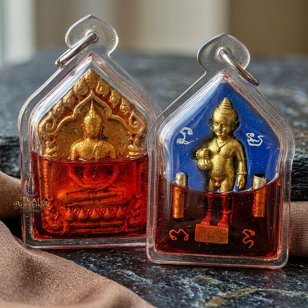 Unstoppable Charm & Wealth Phra Khun Phaen Phrai Kuman Red Rooster Oil Cased - Luang Ta Ruam Wat Khok Samran 2019 Thai Blessing Co By RURUECHA