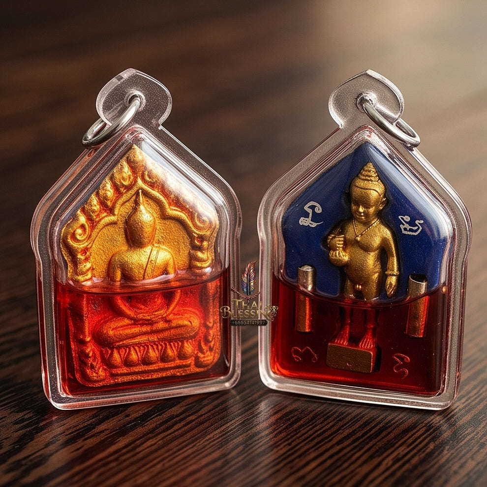 Unstoppable Charm & Wealth Phra Khun Phaen Phrai Kuman Red Rooster Oil Cased - Luang Ta Ruam Wat Khok Samran 2019 Thai Blessing Co By RURUECHA