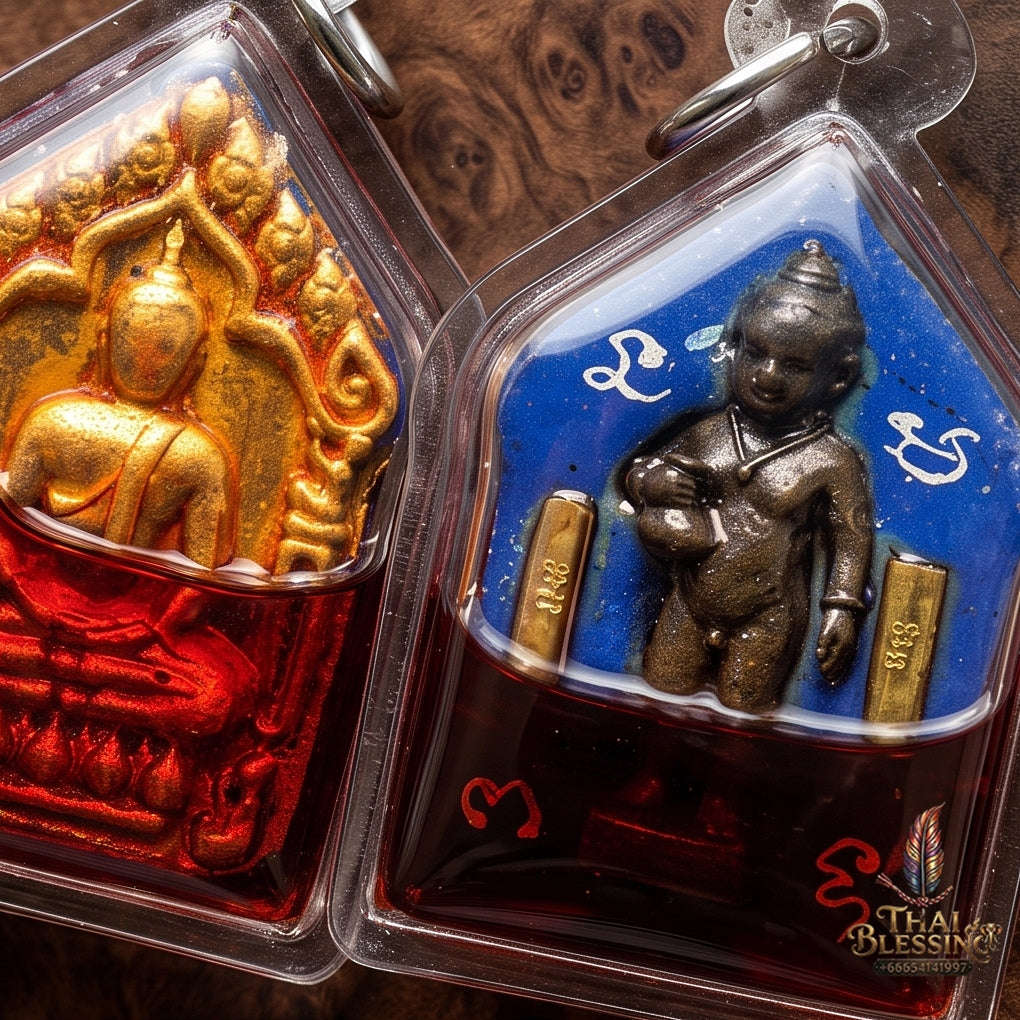 Unstoppable Charm & Wealth Phra Khun Phaen Phrai Kuman Red Rooster Oil Cased - Luang Ta Ruam Wat Khok Samran 2019 Thai Blessing Co By RURUECHA