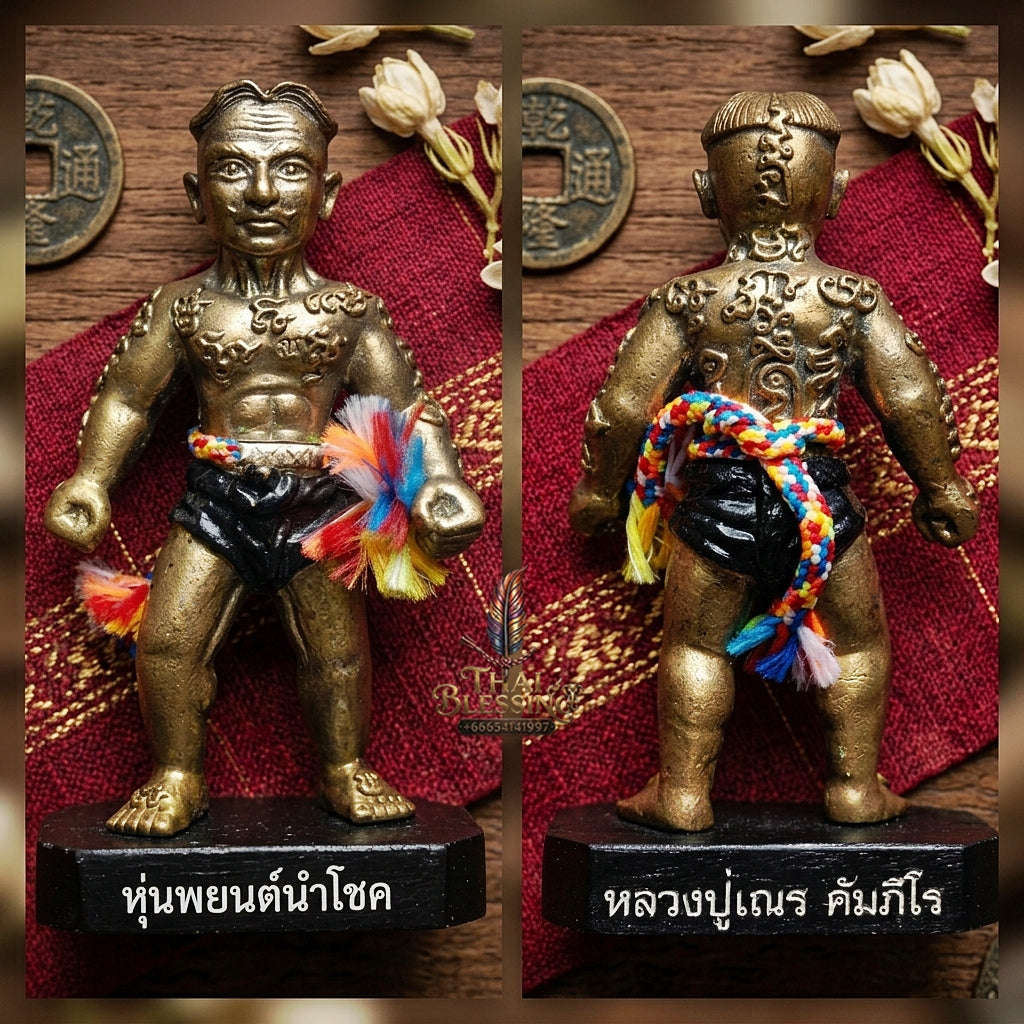 Unstoppable Luck & Guardian Spirit Effigy Hoon Payon Muen Han Nam Chok Master Statue - Luang Pu Nen Kaeo 2008 Thai Blessing Co By RURUECHA