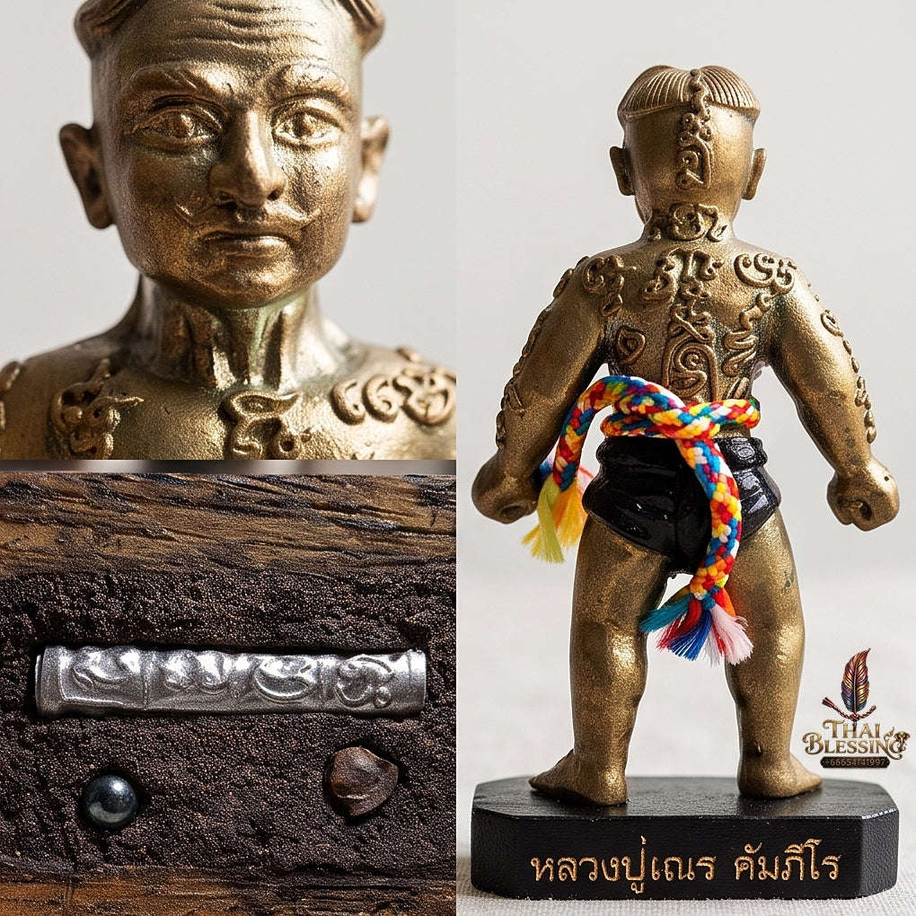 Unstoppable Luck & Guardian Spirit Effigy Hoon Payon Muen Han Nam Chok Master Statue - Luang Pu Nen Kaeo 2008 Thai Blessing Co By RURUECHA