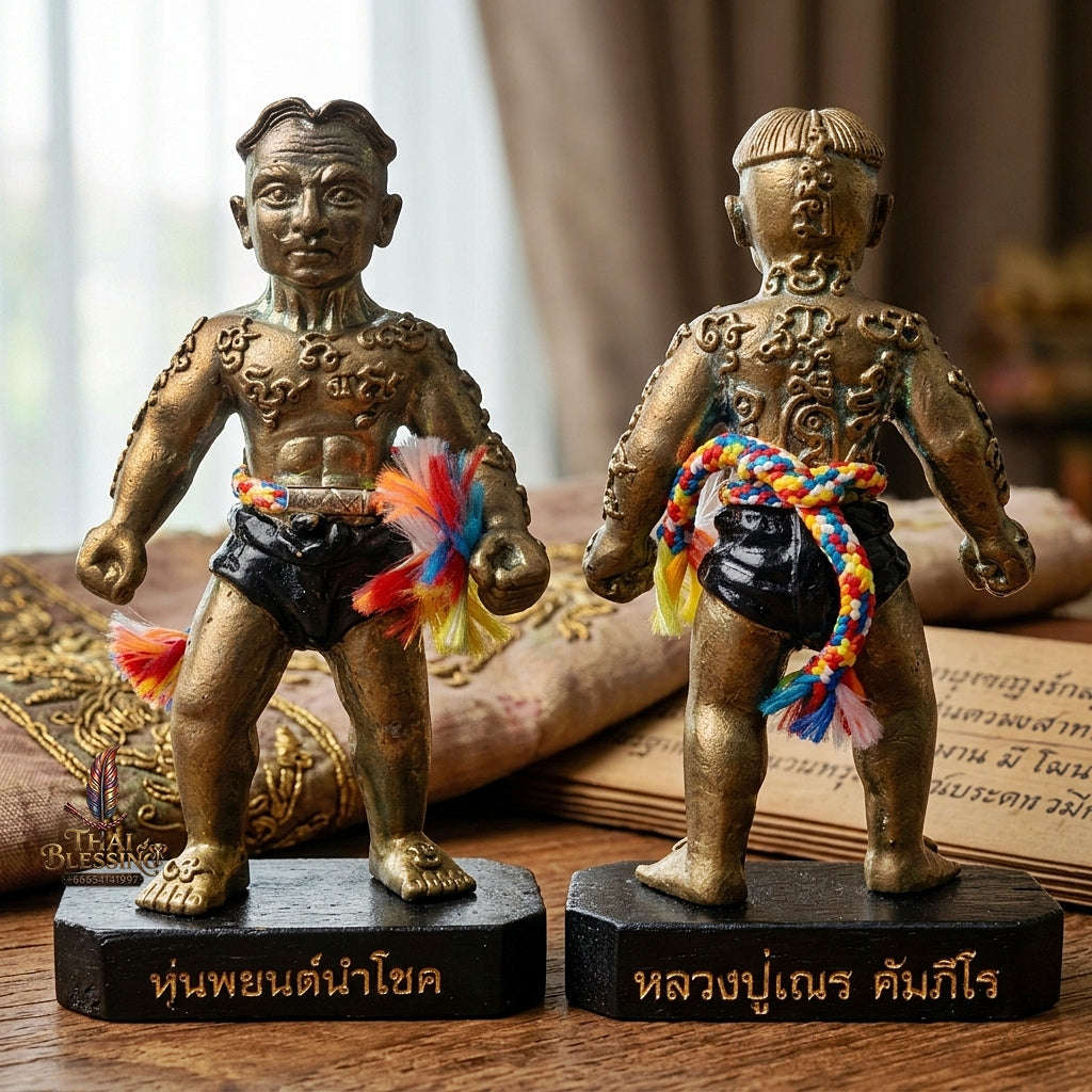 Unstoppable Luck & Guardian Spirit Effigy Hoon Payon Muen Han Nam Chok Master Statue - Luang Pu Nen Kaeo 2008 Thai Blessing Co By RURUECHA