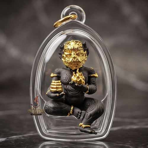Unstoppable Luck & Wealth Beast Si Hu Ha Ta Ruay Neua Fah Black Gold Accent - Phra Khru Palad Thanaphat 2023 Thai Blessing Co By RURUECHA
