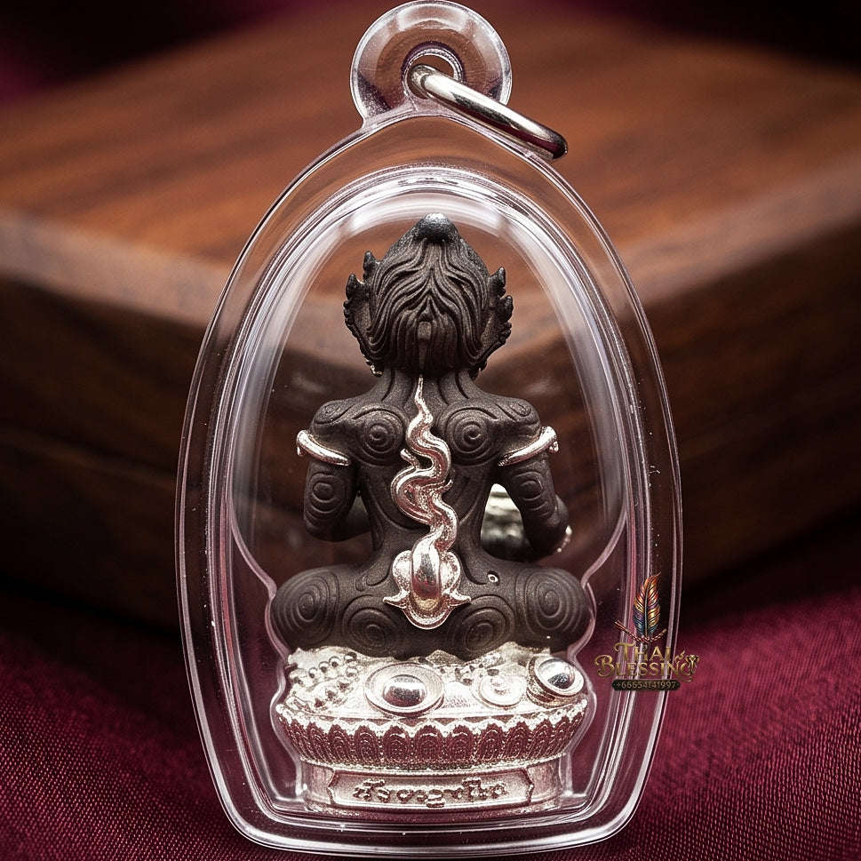 Unstoppable Luck & Wealth Beast Si Hu Ha Ta Ruay Neua Fah Black Silver Accent - Phra Khru Palad Thanaphat 2023 Thai Blessing Co By RURUECHA