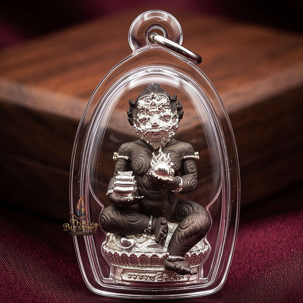 Unstoppable Luck & Wealth Beast Si Hu Ha Ta Ruay Neua Fah Black Silver Accent - Phra Khru Palad Thanaphat 2023 Thai Blessing Co By RURUECHA