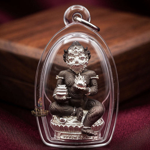 Unstoppable Luck & Wealth Beast Si Hu Ha Ta Ruay Neua Fah Black Silver Accent - Phra Khru Palad Thanaphat 2023 Thai Blessing Co By RURUECHA