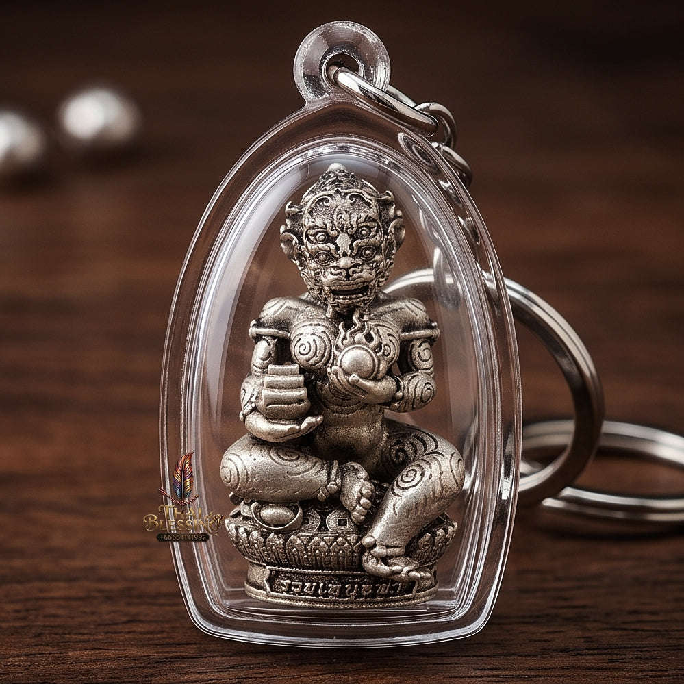 Unstoppable Luck & Wealth Beast Si Hu Ha Ta Ruay Neua Fah Silver Satin - Phra Khru Palad Thanaphat 2023 Thai Blessing Co By RURUECHA