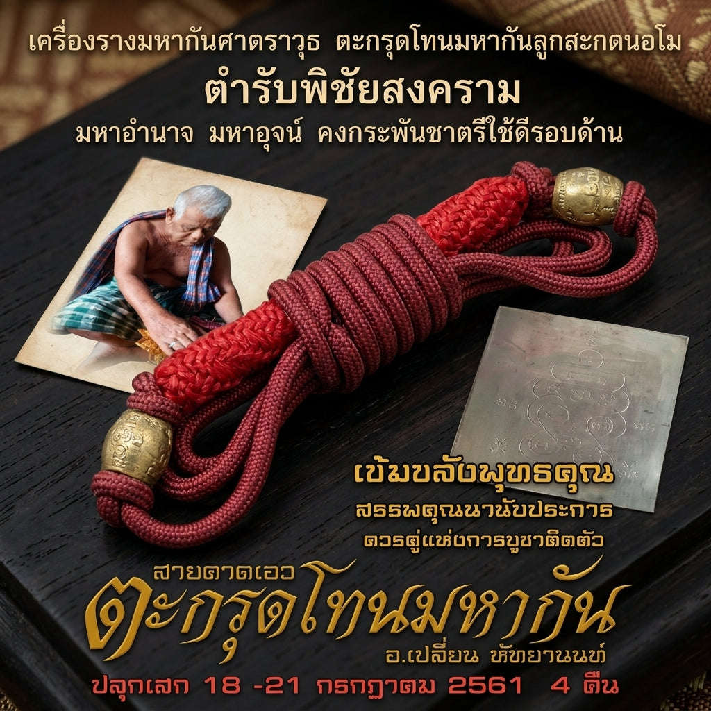 Unstoppable Protection & Master Shield Takrut Maha Kan Waist Cord - Achan Plian Hathayanon 2018 Thai Blessing Co By RURUECHA