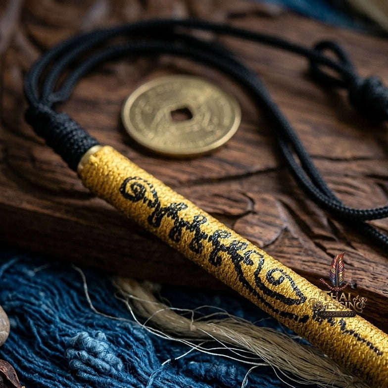 Unstoppable Wealth, Copper Boar & Invulnerability Takrut Phaya Moo Thong Daeng + Maha Ut Waist Cord - Luang Pu Im Wat Thung Na Mai Thai Blessing Co By RURUECHA