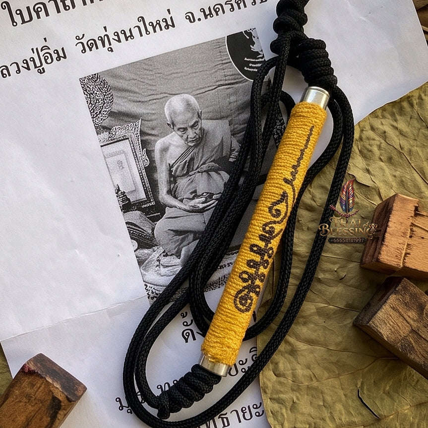 Unstoppable Wealth, Copper Boar & Invulnerability Takrut Phaya Moo Thong Daeng + Maha Ut Waist Cord - Luang Pu Im Wat Thung Na Mai Thai Blessing Co By RURUECHA