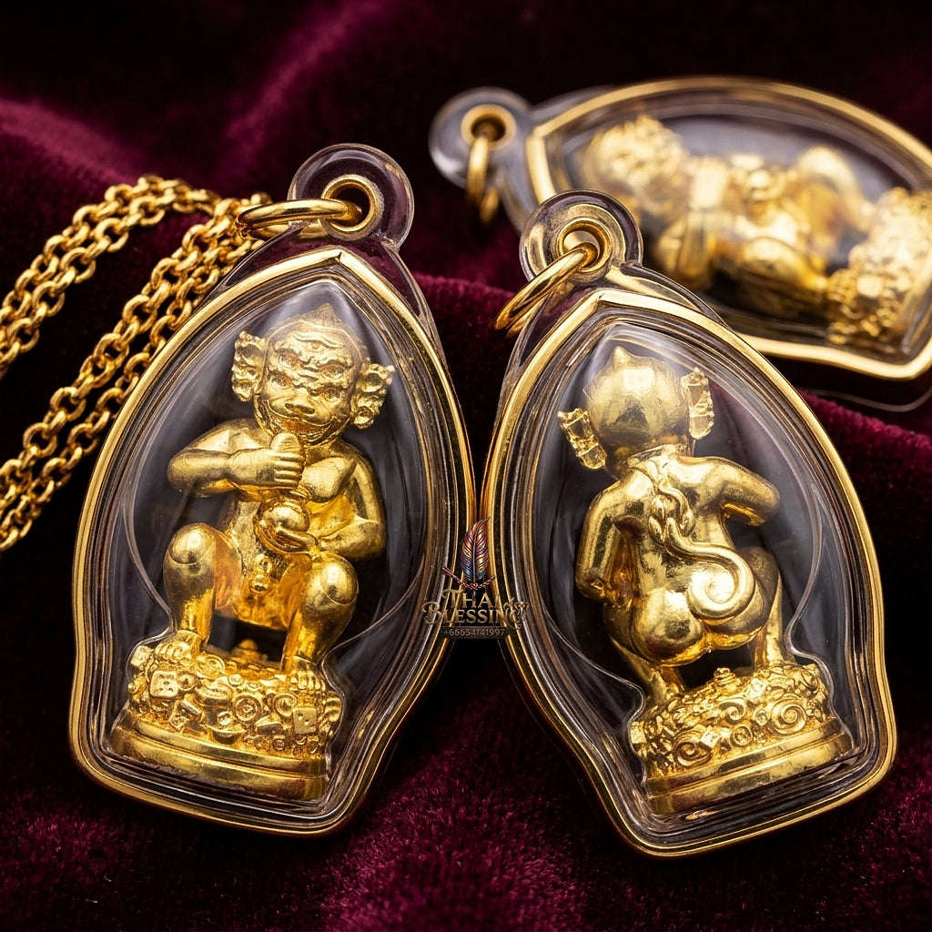 Unstoppable Wealth & Fortune Beast Si Hu Ha Ta Lum Sum Gold Plated - Kruba Kham Fan Wat Kor Chok 2025 Thai Blessing Co By RURUECHA