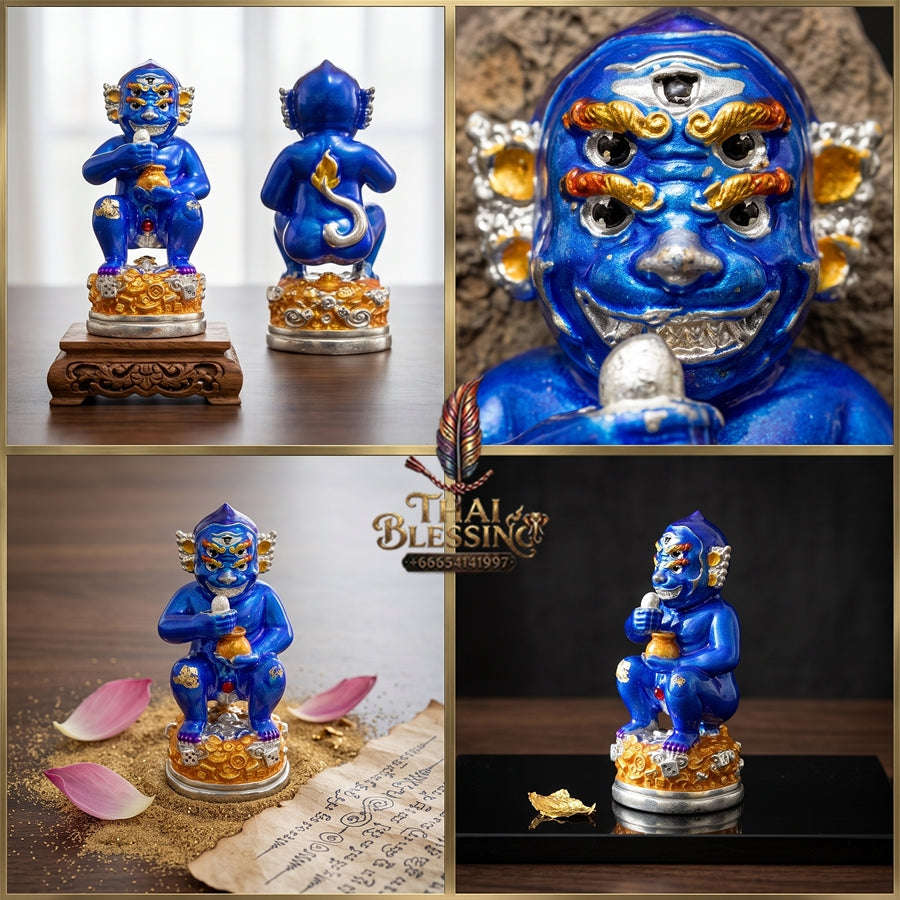 Unstoppable Wealth & Fortune Beast Si Hu Ha Ta Lum Sum Silver Enamel - Kruba Kham Fan Wat Kor Chok 2025 Thai Blessing Co By RURUECHA