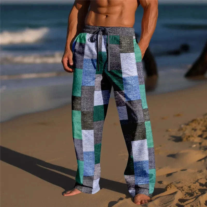 ✨ Urban Breeze 3D Color-Block Plaid Summer Shorts: Men's High-Definition Graphic Beachwear & Relaxed Elastic-Waist Vacation Trousers (2026 Summer Collection) SJC04J2025051TS