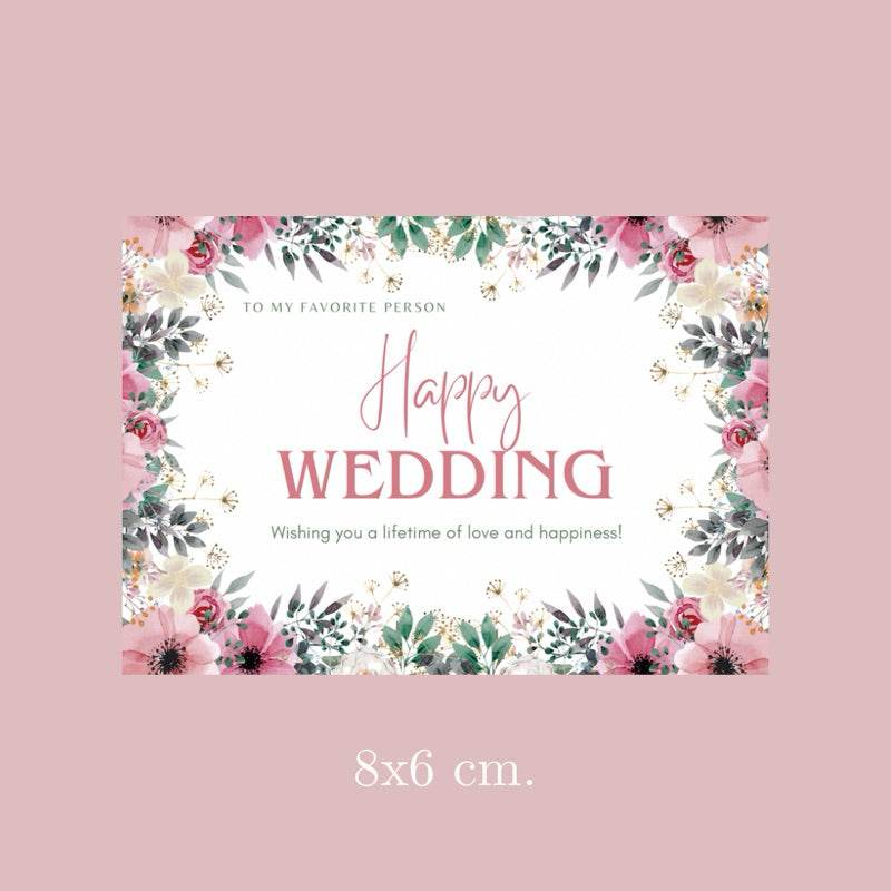 Valentine's Day aroma gift box floral wedding card design with love and happiness message 8x6 cm