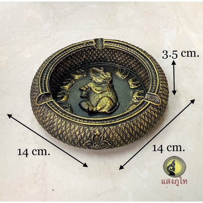 Handcrafted Peacock Elephant Ashtray - Unique Souvenir for Home Decor