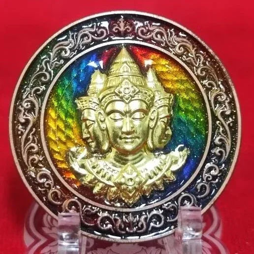Unleash Divine Blessings with the Sacred Brahma Good Fortune Medal for Prosperity