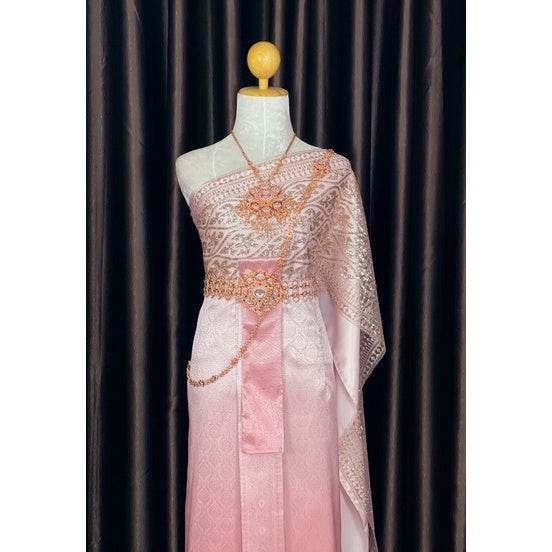 One-Sake.com Thai Bridal Outfit Set with Traditional Design One-Sake.com Order to make a large size set / Inform the seller's size Only set / Inform the seller's size Accessories / Inform the seller's size Only set / Inform the seller's size-Accessories / Inform the seller's size-Order to make a large size set / Inform the seller's size-