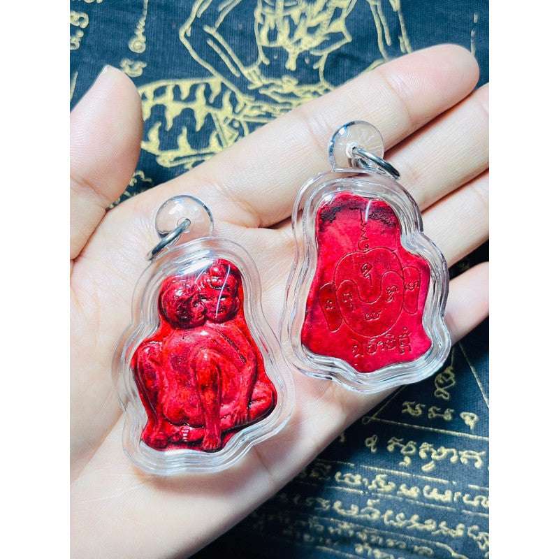 Yin-Khu Rak Amulet for Lasting Love, Strong Charm & Energy Balance Framed