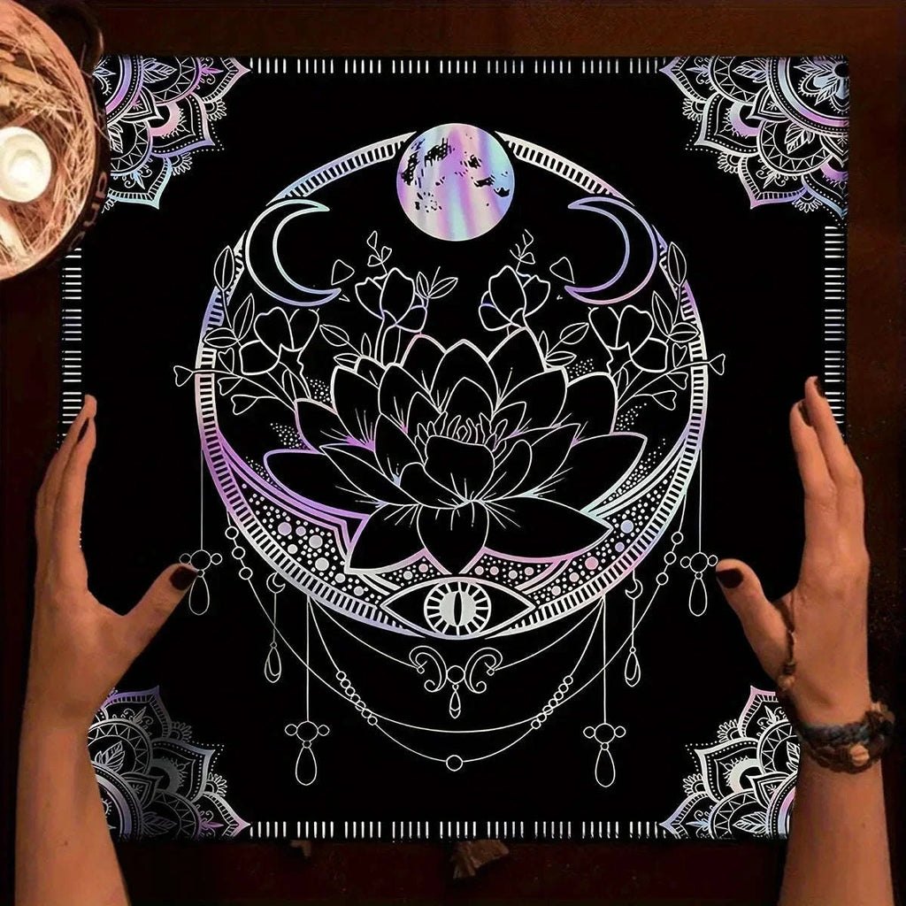 🃏 VIKAMA Mandala Tarot Tablecloth – Witchy Astrology Altar Cloth & Mystic Home Decor Table Cover